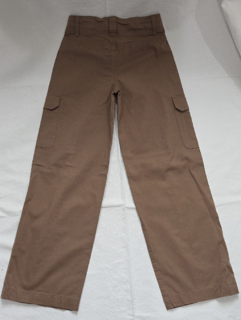 Girl's Super Cute Brown Cargo Pants with Button Flap Pockets - Picture 4 of 5